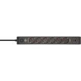 Brennenstuhl Stikdåse 6-vejs med 1x USB-C, 1x USB-A, Strømskinne Sort/antracit