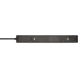 Brennenstuhl Stikdåse 6-vejs med 1x USB-C, 1x USB-A, Strømskinne Sort/antracit