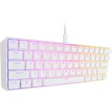 Corsair CH-9194114-DE - tastatur USB Tysk Hvid, Gaming-tastatur Hvid, DE-layout, Cherry MX RGB Speed Silver, 60%, USB, Mekanisk, RGB LED, Hvid