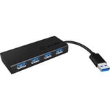 ICY BOX IB-AC6104-B 5000 Mbit/s Sort, USB hub Sort, USB 3.2 Gen 1 (3.1 Gen 1) Type-A, 5000 Mbit/s, Sort, Aluminium, 90 mm, 40 mm