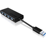 ICY BOX IB-AC6104-B 5000 Mbit/s Sort, USB hub Sort, USB 3.2 Gen 1 (3.1 Gen 1) Type-A, 5000 Mbit/s, Sort, Aluminium, 90 mm, 40 mm