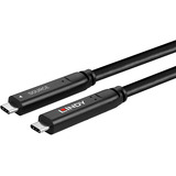Lindy USB 3.2 Gen 2 & DP 1.4 Type C hybridkabel, Forlængerledning Sort