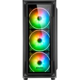 Sharkoon TK4 RGB Midi Tower Sort, Towerkabinet Sort, Midi Tower, PC, Sort, ATX, micro ATX, Mini-ITX, Flere, Kabinet faner