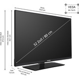 Telefunken XH32VP750M, LED-tv Sort
