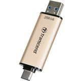 Transcend JetFlash 930C USB-nøgle 256 GB USB Type-A / USB Type-C 3.2 Gen 1 (3.1 Gen 1) Guld, USB-stik Guld/Sort, 256 GB, USB Type-A / USB Type-C, 3.2 Gen 1 (3.1 Gen 1), 420 MB/s, Hætte, Guld