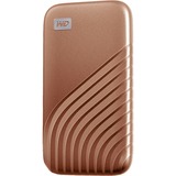 WD My Passport 2000 GB Guld, Solid state-drev Guld, 2000 GB, USB Type-C, 3.2 Gen 2 (3.1 Gen 2), 1050 MB/s, Beskyttelse af adgangskode, Guld