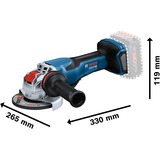 Bosch GWX 18V-15 P PROFESSIONAL vinkelsliber 12,5 cm 11000 rpm 1500 W 2,3 kg Blå/Sort, 11000 rpm, 12,5 cm, Batteri, 2,3 kg, Børsteløs motor