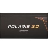 Chieftec Polaris 3.0 1250W enhed til strømforsyning 20+4 pin ATX ATX Sort, PC strømforsyning Sort, 1250 W, 100 - 240 V, 50/60 Hz, 15-8 A, Aktiv, 120 W