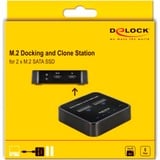DeLOCK USB 3.0 Docking- og klonstation M.2 SATA, Docking station Sort