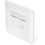 Digitus CAT.6A dataudtag, indbygget, afskærmet, 2x RJ-45 LSA, Samledåse Hvid