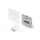Digitus CAT.6A dataudtag, indbygget, afskærmet, 2x RJ-45 LSA, Samledåse Hvid