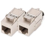 Digitus Keystone-modul Cat. 8.1, afskærmet, 2 stk., Keystone modul Sølv