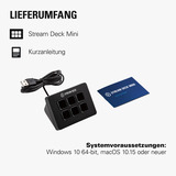 Elgato Stream Deck Mini tastatur USB Sort Sort, Mini, Ledningsført, USB, Sort