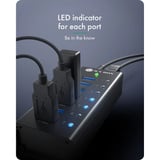 ICY BOX IB-AC618a, USB hub Sort