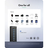 ICY BOX IB-AC618a, USB hub Sort