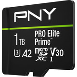 PNY Pro Elite Prime microSD 1 TB, Hukommelseskort Sort/Grøn