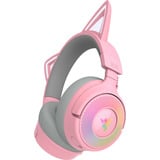Razer Kraken Kitty V3 Pro Quartz, Gaming headset Rosa/grå
