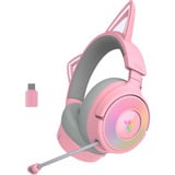 Razer Kraken Kitty V3 Pro Quartz, Gaming headset Rosa/grå