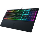 Razer Ornata V3 tastatur USB QWERTZ Tysk Sort, Gaming-tastatur Sort, DE-layout, Razer Hybrid Mecha Membran, Fuld størrelse (100 %), USB, Membran, QWERTZ, RGB LED, Sort