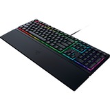 Razer Ornata V3 tastatur USB QWERTZ Tysk Sort, Gaming-tastatur Sort, DE-layout, Razer Hybrid Mecha Membran, Fuld størrelse (100 %), USB, Membran, QWERTZ, RGB LED, Sort