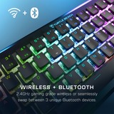 Turtle Beach Vulcan II Mini Air tastatur Spil RF trådløs + Bluetooth QWERTZ Tysk Sort, Gaming-tastatur Sort, DE-layout, Roccat Titan II Optical Red, Trådløs, RF trådløs + Bluetooth, Optisk nøglekontakt, QWERTZ, RGB LED, Sort