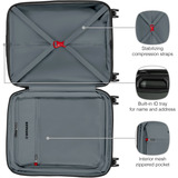 Wenger Prymo Carry-On, hård kuffert, Trolley antracit