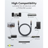 goobay Plus Toslink-kabel Sort/Sølv