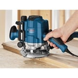 Bosch GOF 1250 CE Sort, Blå 24000 rpm 1250 W, Router Blå, Sort, Blå, 24000 rpm, 6, 8 (5/16"), 10000 rpm, 6 cm, 5,5 m/s²