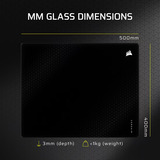 Corsair MM Glass, Gaming Mus pad Sort