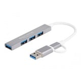 DeLOCK 4-port slank USB-hub med USB Type-C eller USB Type-A, USB hub 