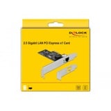 DeLOCK PCI Express x1-kort til 1 x RJ45 2,5 Gigabit LAN i225, Netværkskort 