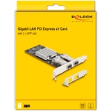 DeLOCK PCI Express x1 til 2 x SFP Slot Gigabit LAN i350, Netværkskort 
