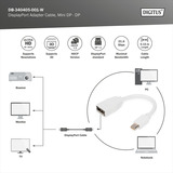 Digitus DisplayPort adapterkabel Hvid