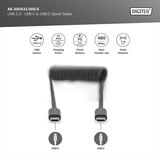 Digitus USB 2.0 spiral kabel USB-C > USB-C Sort