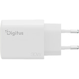 Digitus USB GaN oplader 30W, 1x USB-C, 1x USB-A Hvid