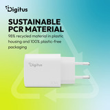 Digitus USB GaN oplader 30W, 1x USB-C, 1x USB-A Hvid