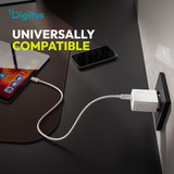 Digitus USB GaN oplader 30W, 1x USB-C, 1x USB-A Hvid