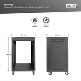 Digitus Universal 19-tommer udstyrsrack med hjul, Rack server kabinet Sort