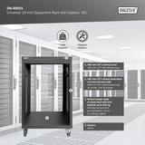 Digitus Universal 19-tommer udstyrsrack med hjul, Rack server kabinet Sort