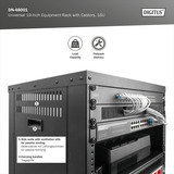 Digitus Universal 19-tommer udstyrsrack med hjul, Rack server kabinet Sort