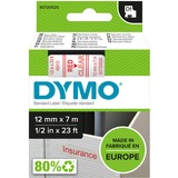 Dymo D1 - Standard - Rød på gennemsigtig - 12mm x 7m, Tape Rød, Rød på transparent, Polyester, Belgien, -18 - 90 °C, DYMO, LabelManager, LabelWriter 450 DUO