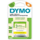 Dymo LetraTag assorted 3 pack etiketbånd, Tape Polyester, Belgien, 4 m, 3 stk, 57 mm, 94 mm