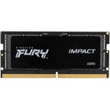 Kingston FURY FURY 16 GB 4800 MT/s DDR5 CL38 SODIMM Impact, Hukommelse Sort, 16 GB, 1 x 16 GB, DDR5, 262-pin SO-DIMM