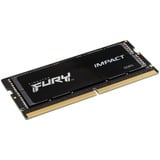 Kingston FURY FURY 16 GB 4800 MT/s DDR5 CL38 SODIMM Impact, Hukommelse Sort, 16 GB, 1 x 16 GB, DDR5, 262-pin SO-DIMM