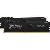 Kingston FURY FURY Beast hukommelsesmodul 16 GB 2 x 8 GB DDR4 3733 Mhz Sort, 16 GB, 2 x 8 GB, DDR4, 3733 Mhz, 288-pin DIMM