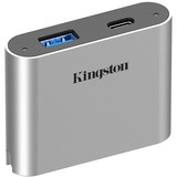 Kingston USB 3.2 Gen 1 Workflow 5G USB-A og USB-C miniHub, Docking station Sølv/Sort, USB 3.2 Gen 1 (3.1 Gen 1) Type-C, USB 3.2 Gen 1 (3.1 Gen 1) Type-A, USB 3.2 Gen 1 (3.1 Gen 1) Type-C, 5000 Mbit/s, Sølv, Kina, Workflow