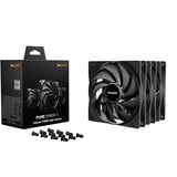 be quiet! Pure Wings 3 140mm | PWM high-speed Triple Pack Computerkabinet Ventilator 14 cm Sort 3 stk, Sag fan Sort, Ventilator, 14 cm, 1800 rpm, 122,6 m³/t, Sort