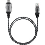 goobay Ethernet-adapterkabel USB-C 3.2 Gen2 > RJ-45, Slim Sort/grå