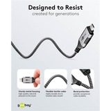 goobay Ethernet-adapterkabel USB-C 3.2 Gen2 > RJ-45, Slim Sort/grå