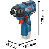 Bosch GDR 12V-110 Professional 2600 rpm Sort, Blå, Rød, Schlagskruemaskine Blå/Sort, Slagnøgle, Pistolhåndtag, 1/4", Sort, Blå, Rød, Børstefri, 2600 rpm